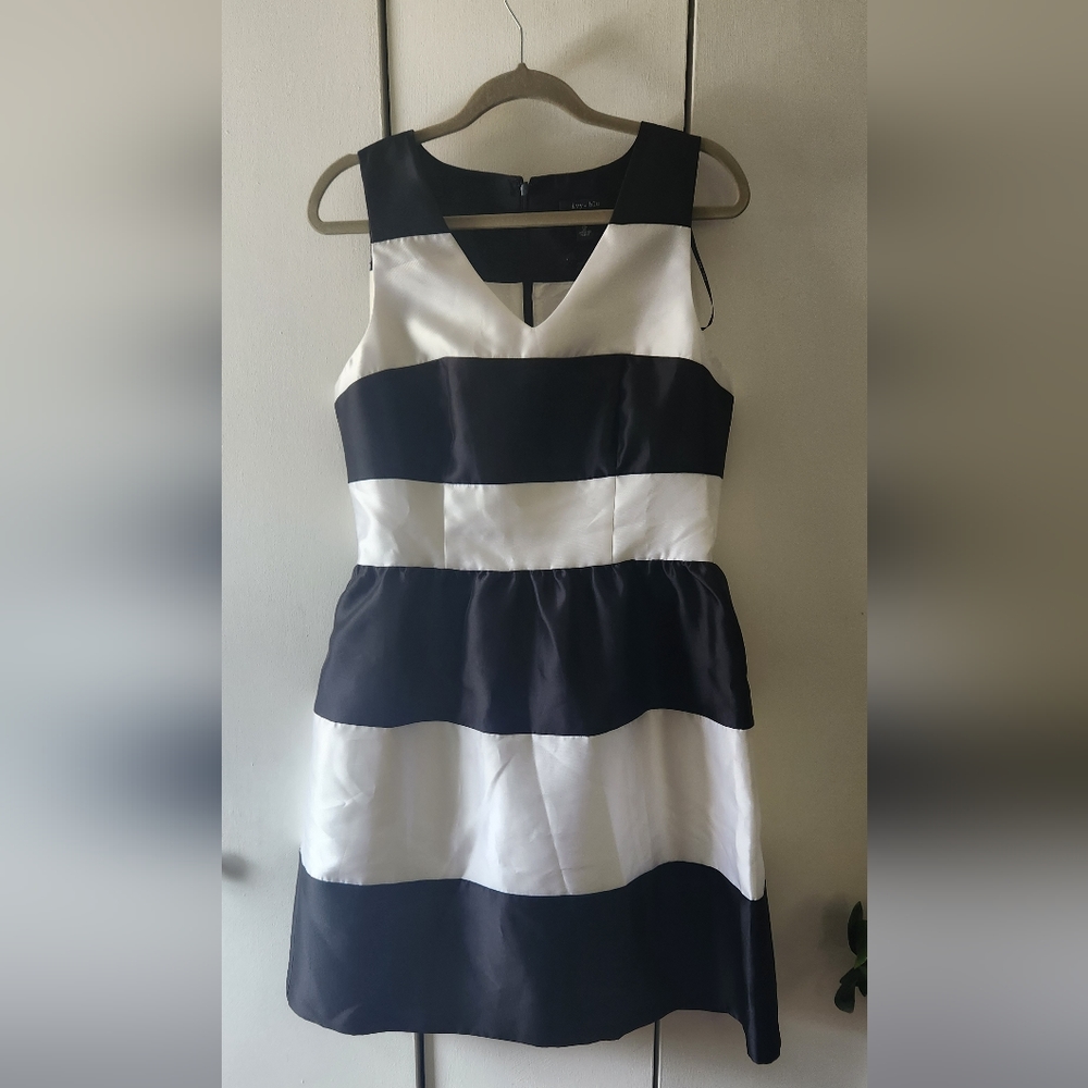 Black and white striped dress